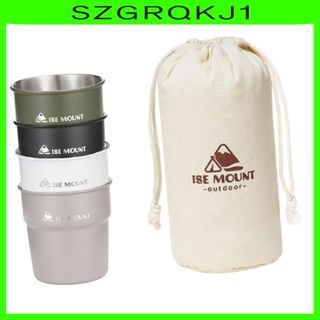 [szgrqkj1] แก้วกาแฟสเตนเลส 300 มล. สําหรับตั้งแคมป์ เดินป่า ปิกนิก กลางแจ้ง 4 ชิ้น