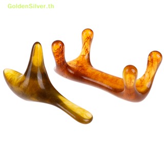 Goldensilver ไม้กัวซา ทรงสามเหลี่ยม สีเงิน สีเหลืองอําพัน สําหรับนวดฝังเข็ม นวดกดจุด ฝังเข็ม TH