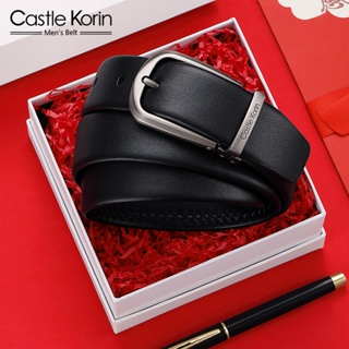 Castle Korin Cowhide เข็มขัดหนังวัวแท้ สําหรับผู้ชาย สายรัดแบรนด์ หัวเข็มขัด หมุด วินเทจ กางเกงยีน เข็มขัด 01018