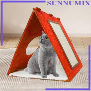 [Sunnimix] แผ่นขัดเล็บแมว พร้อมกระดิ่ง ของเล่นสําหรับแมว