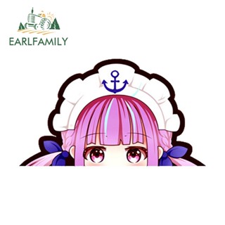 Earlfamily สติกเกอร์กันน้ํา ลายการ์ตูนอนิเมะ Minato Aqua Hololive Peek 13 ซม. x 7.6 ซม. สําหรับติดตกแต่งรถยนต์ รถจักรยานยนต์