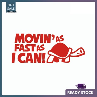 สติกเกอร์ ลายการ์ตูนสัตว์ตลก RGA Movinas Fast as I Can Tortoise สําหรับติดตกแต่งหน้าต่างรถยนต์