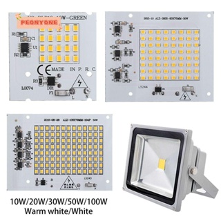 Doublepeony ลูกปัดไฟฟลัด พลังงานสูง 220V อินพุตชิป LED คุณภาพสูง 10W 20W 30W 50W 100W SMD 2835 สีขาวอบอุ่น ไดรเวอร์ฟรี สปอตไลท์ กลางแจ้ง