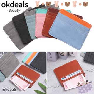 OKDEALS กระเป๋าสตางค์หนัง ใส่บัตรได้ แฟชั่นสําหรับสตรี