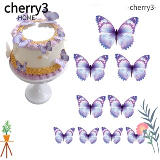 Cherry3 ท็อปเปอร์กระดาษ ลายผีเสื้อ 3D คละขนาด สําหรับตกแต่งเค้ก งานแต่งงาน ปาร์ตี้ 45 ชิ้น