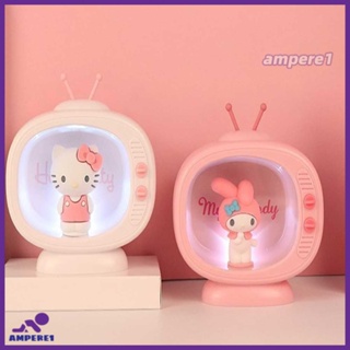 Kawaii Sanrio อะนิเมะ Mymelody Kuromi Cinnamoroll คิตตี้สเตอริโอโรแมนติกไฟกลางคืนโคมไฟ Led โคมไฟข้างเตียง-AME1 -AME1