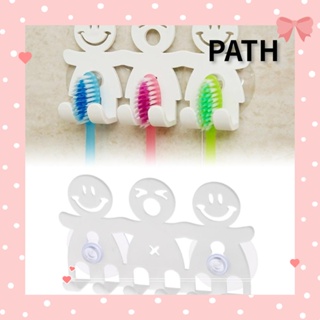 PATH ที่เก็บแปรงสีฟัน แบบถ้วยดูดสุญญากาศ น่ารัก แบบพกพา เพื่อสุขภาพ 4 ชิ้น