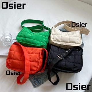 Osier1 กระเป๋าสะพายไหล่ กระเป๋าถือ ผ้าฝ้าย สีพื้น สําหรับสตรี