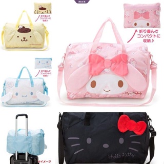 SANRIO กระเป๋าเดินทาง ลายการ์ตูนอนิเมะ Cinnamoroll PompomPurin Hello Kitty MyMelody น่ารัก พับได้ จุของได้เยอะ เครื่องประดับ สําหรับเด็กผู้หญิง [BL]