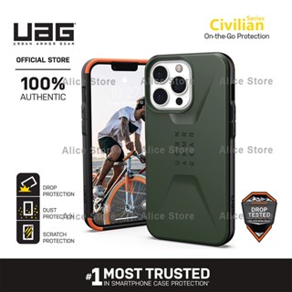 Uag เคสโทรศัพท์มือถือ ลายพลเรือน สีเขียวทหาร สําหรับ iPhone 13 Pro Max 13 Mini