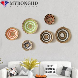 Myronghd ถาดแขวนผนังแฟชั่น ทรงกลม สไตล์ชนเผ่า สําหรับตกแต่งบ้าน