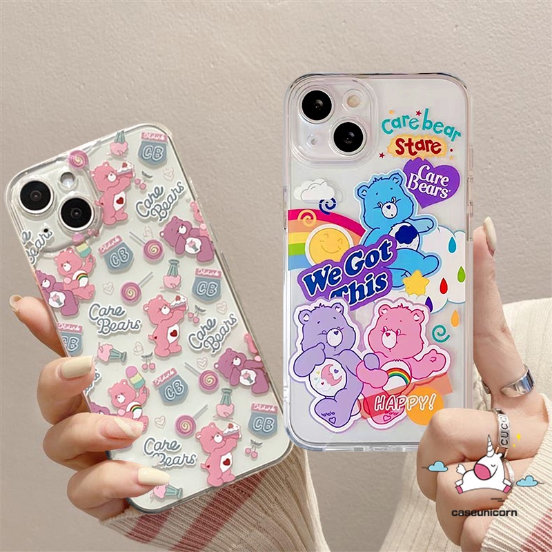 เคสโทรศัพท์มือถือ ลายการ์ตูนหมีน่ารัก สําหรับ OPPO A16 A78 A17 A76 A12 A15 A57 A7 A5 A31 A9 A52 A5s A92 A96 A3s A95 A53 A17K A74 A54 Reno 8 T 5F 7 6 5 4 A12E A55 A16E A96 A1K เคสนิ่ม ลายสายรุ้ง Doodle