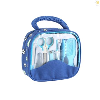 [MT]Portable Baby Grooming Kit Baby Safety Care Set with Comb Brush Nail Clipper Scissors  Nail File Finger  Storage Bag