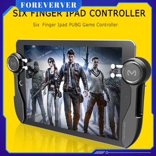 6 Finger Mobile Pubg Game Controller หกนิ้วจอยสติ๊กเกมจับ Aim ปุ่ม L1r1 Shooter Gamepad Trigger สำหรับ Ipad แท็บเล็ต fore