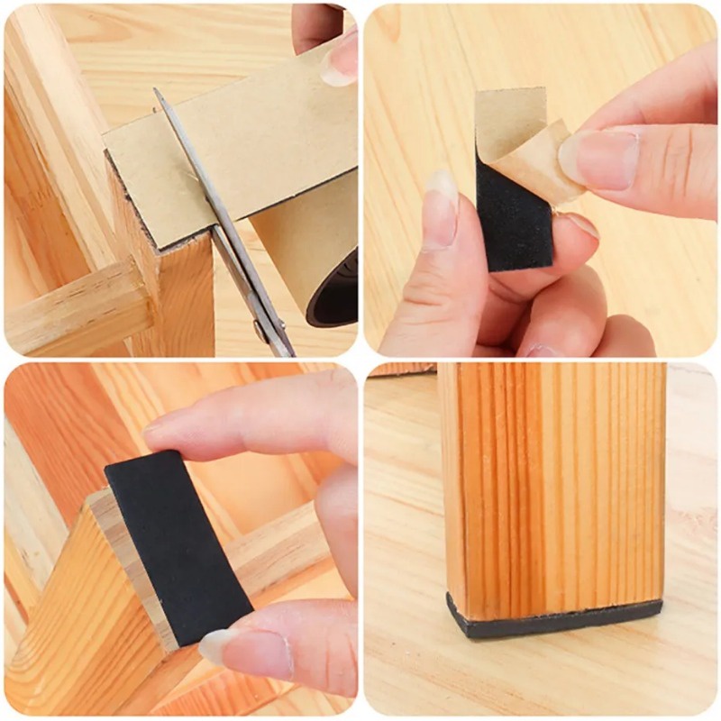 เทปกาวติดขาโต๊ะ เก้าอี้ โต๊ะ กันสึกหรอ / แผ่นรองขาเฟอร์นิเจอร์ 5 ม. / แผ่นรองขาเก้าอี้โซฟา โต๊ะ พรมปูพื้น กันชน แดมเปอร์ / ตัวป้องกันรอยขีดข่วนพื้น กันลื่น / - รูปที่ 5