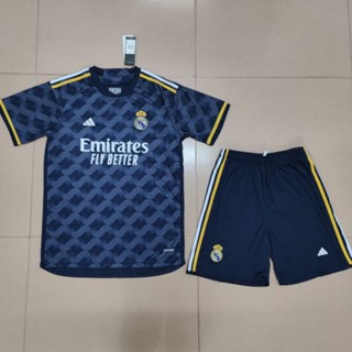 เสื้อกีฬาแขนสั้น ลายทีมฟุตบอล Real Madrid 23-24 Real Madrid Away ชุดเยือน สําหรับผู้ชาย ไซซ์ S-XXL AAA