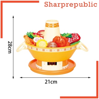 [Sharprepublic] ชุดของเล่นเครื่องครัวจําลอง พร้อมไฟ ของเล่นเสริมการเรียนรู้เด็ก