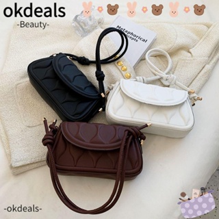 Okdeals กระเป๋าสะพายไหล่ สะพายข้าง แฟชั่นสําหรับสตรี ความจุขนาดใหญ่ สีพื้น