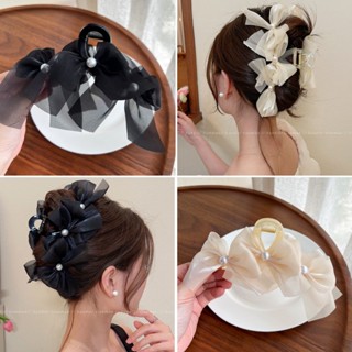 ตาข่าย Bowknot Pearl Fairy Claw คลิปแฟชั่นขนาดใหญ่กิ๊บติดผมค…