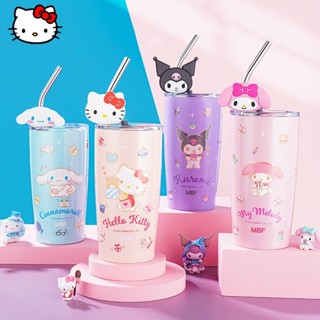 SANRIO แก้วน้ําเหล็ก มีฉนวนกันความร้อน ลาย Hello Kittys ขนาด 600 มล. พร้อมฝาปิด สําหรับเด็กผู้หญิง และคู่รัก