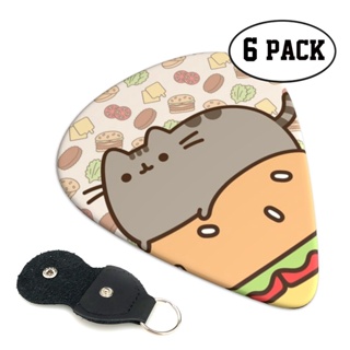 Pusheen ปิ๊กกีตาร์ 0.71 มม. สําหรับกีตาร์ไฟฟ้า เบส และอะคูสติก 6 แพ็ค