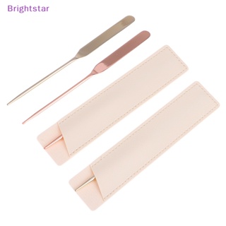 Brightstar 1 ชิ้น สเตนเลส หัวคู่ แต่งหน้า โทนเนอร์ ไม้พาย ผสม รองพื้น ใหม่