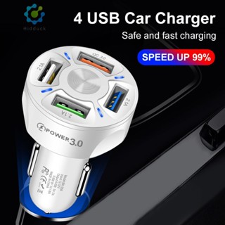 ที่ชาร์จในรถยนต์ QC 3.0 4 พอร์ต USB ชาร์จเร็ว สําหรับ iPhone Android โทรศัพท์ แท็บเล็ต [Hidduck.th]