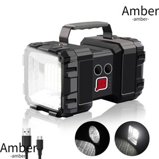 Amber ไฟฉาย LED กลางแจ้ง แบบชาร์จ USB หัวคู่