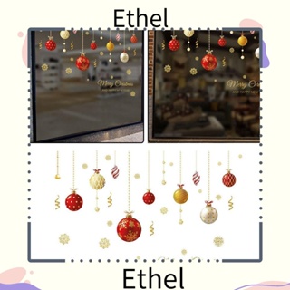 Ethel1 สติกเกอร์ ลายคริสต์มาส เกล็ดหิมะ สําหรับตกแต่งบ้าน DIY