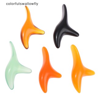 Colorfulswallowfly แว็กซ์เรซิ่น ทรงสามเหลี่ยม สีเหลืองอําพัน สําหรับนวดฝังเข็ม นวดเท้า