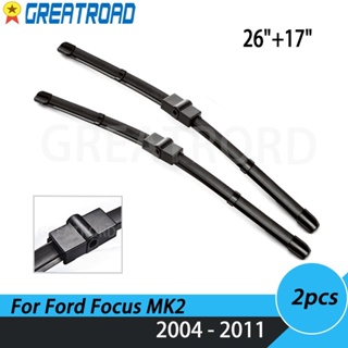 ใบปัดน้ําฝน ด้านหน้า ฝั่งซ้าย และขวา 26 นิ้ว และ 17 นิ้ว สําหรับ Ford Focus 2 2004-2011