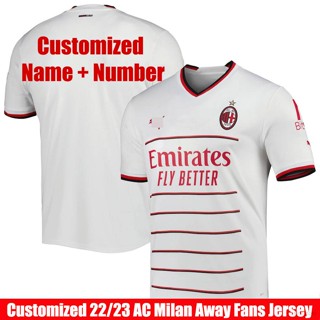 เสื้อกีฬาแขนสั้น ลายทีมชาติฟุตบอลชั้นนํา AC Milan 22-23 ชุดเยือน