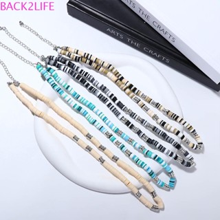 Back2life สร้อยคอลูกปัด บุคลิกภาพผู้ชาย ที่มีสีสัน ไม่ซ้ําใคร สไตล์โบฮีเมียน สร้อยคอสไตล์เกาหลี สร้อยคอเสื้อกันหนาว โซ่เย็บโบโฮ สร้อยคอเครื่องปั้นดินเผา นุ่ม