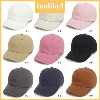 Innlike1 หมวกเบสบอล กันแดด ปรับขนาดได้ สีพื้น สไตล์ฮิปฮอป สําหรับเด็กวัยหัดเดิน