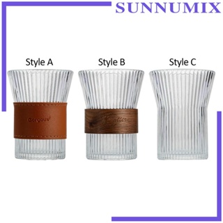 [Sunnimix] แก้วกาแฟใส ปากกว้าง ทนความร้อน สไตล์คลาสสิก สําหรับสมูทตี้ ลาเต้ คาปูชิโน่