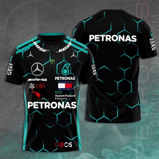 ใหม่ เสื้อยืดลําลอง แขนสั้น พิมพ์ลาย Mercedes AMG F1 Racing Team 3D Formula 1 แฟชั่นสําหรับผู้ชาย ผู้ใหญ่