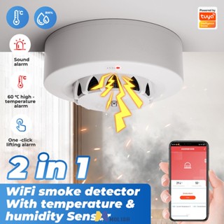 Tuya Wifi Smart Smoke Alarm Detector Fire Protection 90db Smokehouse Combination Fire Alarm Home Security System MOLISA MOLISA