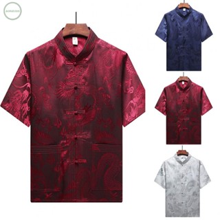 GORGEOUS~Shirt Outerwear Plus Size Short Sleeve Chinese Traditional Printed Button