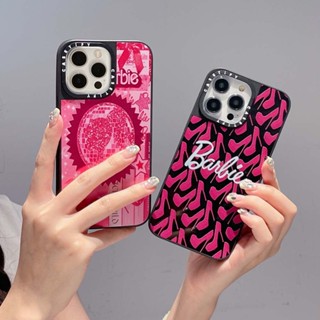 เคสโทรศัพท์มือถือกระจก กันกระแทก ลายบาร์บี้น่ารัก หรูหรา สําหรับ iPhone 11 14ProMax 13PROMAX 12PROMAX