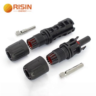 ตัวเชื่อมต่อ RISIN 10 มม.2 Solid Pin Mc4 สําหรับตัวเชื่อมต่อ Photovoltaic DC 1500V 65A พร้อมขั้วต่อทองแดง