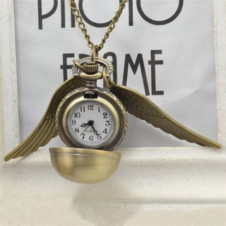 Ship tomorrow Elegant Snitch Quartz Fob Pocket Watch Pendant Necklace Chain for Men Women
