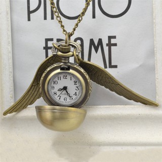 Ship tomorrow Elegant Snitch Quartz Fob Pocket Watch Pendant Necklace Chain for Men Women