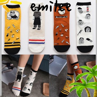 Emilee ถุงเท้าแฟชั่น ลายศิลปะ 3D สําหรับเล่นกีฬา 1 คู่
