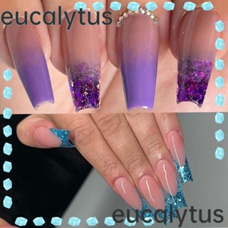 Eucalytus1 เล็บปลอม ถอดออกได้ สีฟ้า สีม่วง 24 ชิ้น