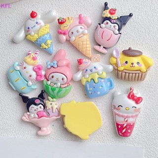 SANRIO (KFL) กิ๊บติดผมเรซิ่น รูปกรวยไอศกรีม ซานริโอ้ ขนาดเล็ก แฮนด์เมด DIY สําหรับตกแต่งเครื่องประดับ โทรศัพท์มือถือ 5 ชิ้น