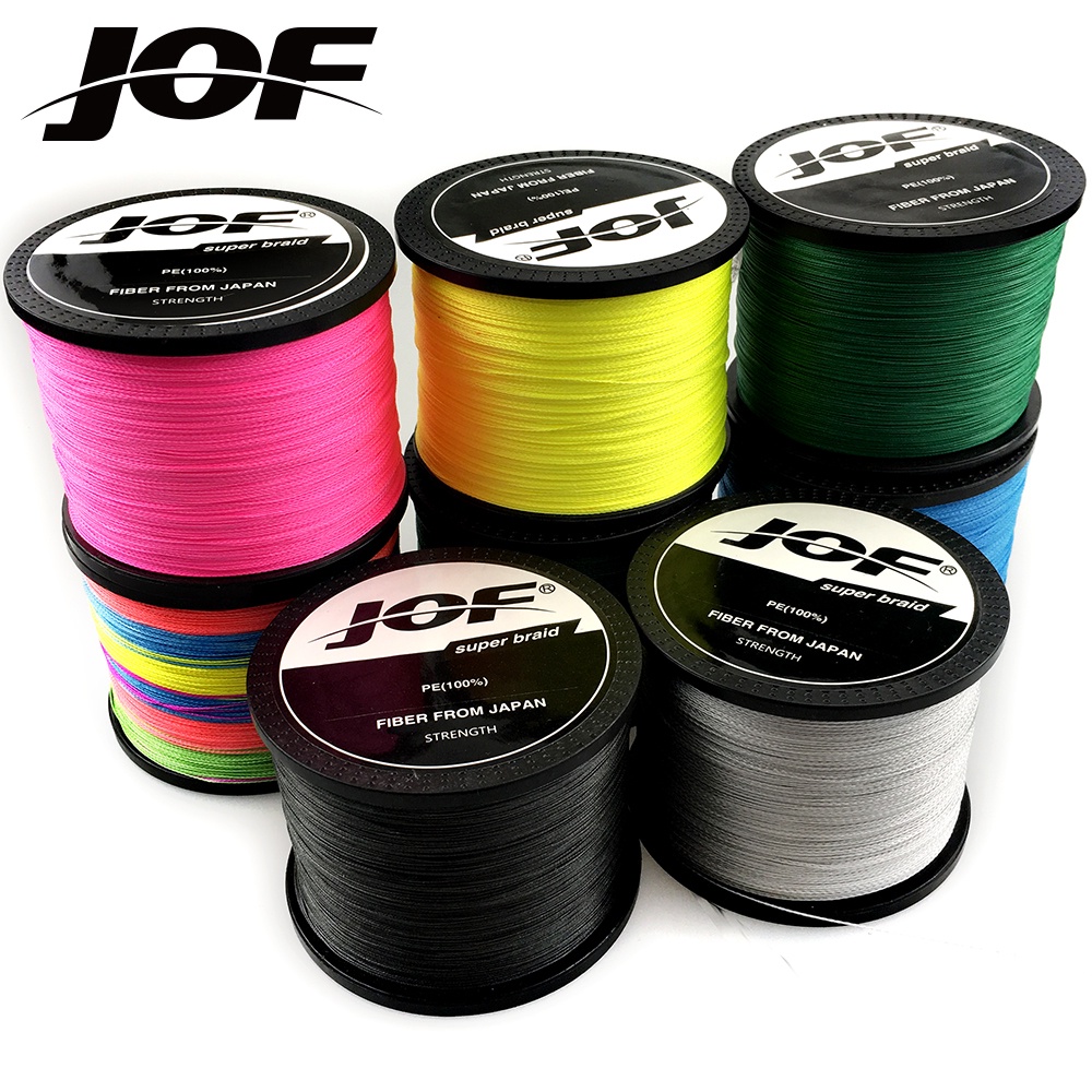 JOF 4 Strands 1000M/500M/300M/100M สายถักปลาปลาคาร์พสายตกปลาด้าย Super Strong Sea Pole Rock Fishing Luya PE Line