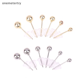 Onem ต่างหูสตั๊ด ทรงเรขาคณิต สีเงิน สีทอง สีขาว เรียบง่าย เครื่องประดับ สําหรับผู้หญิง 3 คู่