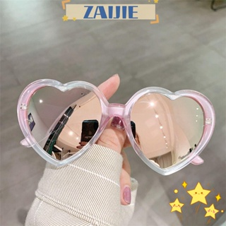 Zaijie24 แว่นตากันแดด รูปหัวใจ เลนส์โพลาไรซ์ UV400 สีแคนดี้ สําหรับผู้หญิง