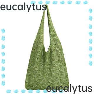 Eucalytus1 กระเป๋าสะพายไหล่ กระเป๋าถือแฟชั่น ผ้าถัก แบบกลวง