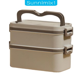 [Sunnimix1] กล่องอาหารกลางวัน แบบพกพา วางซ้อนกันได้ กันรั่วซึม เข้าไมโครเวฟได้ สําหรับเดินทาง ตั้งแคมป์ คนงาน เดินป่า